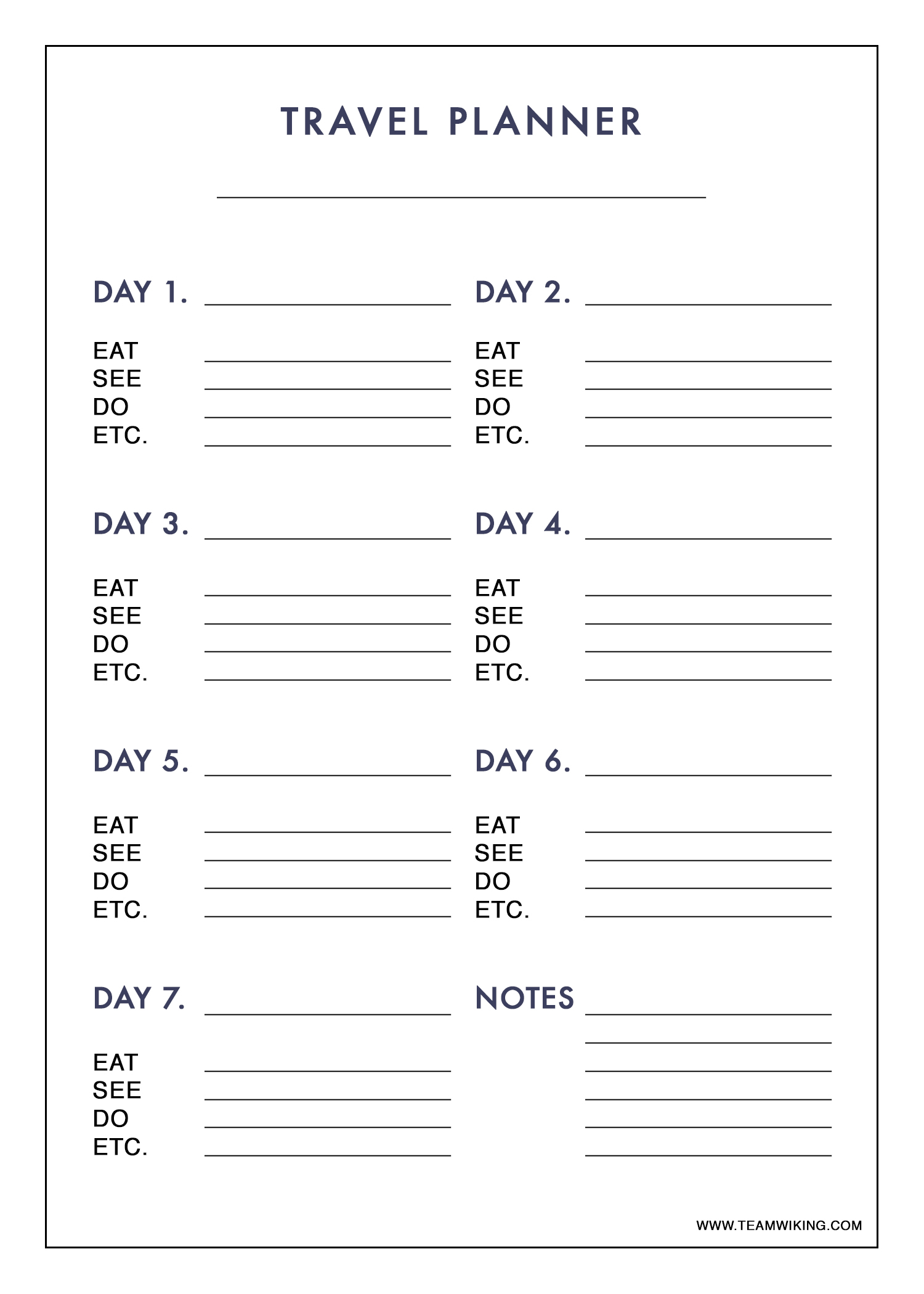 The Best Free Printable Vacation Planner Template Roy Blog