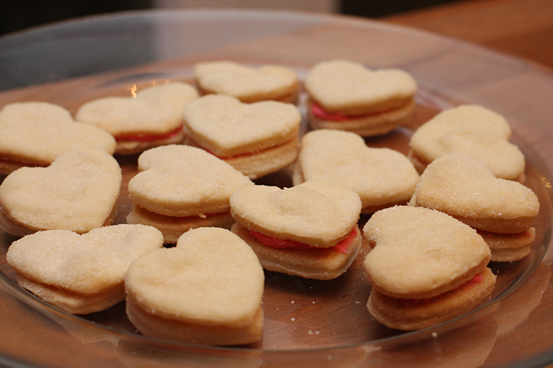 Heart Shaped Creme Wafer Cookies