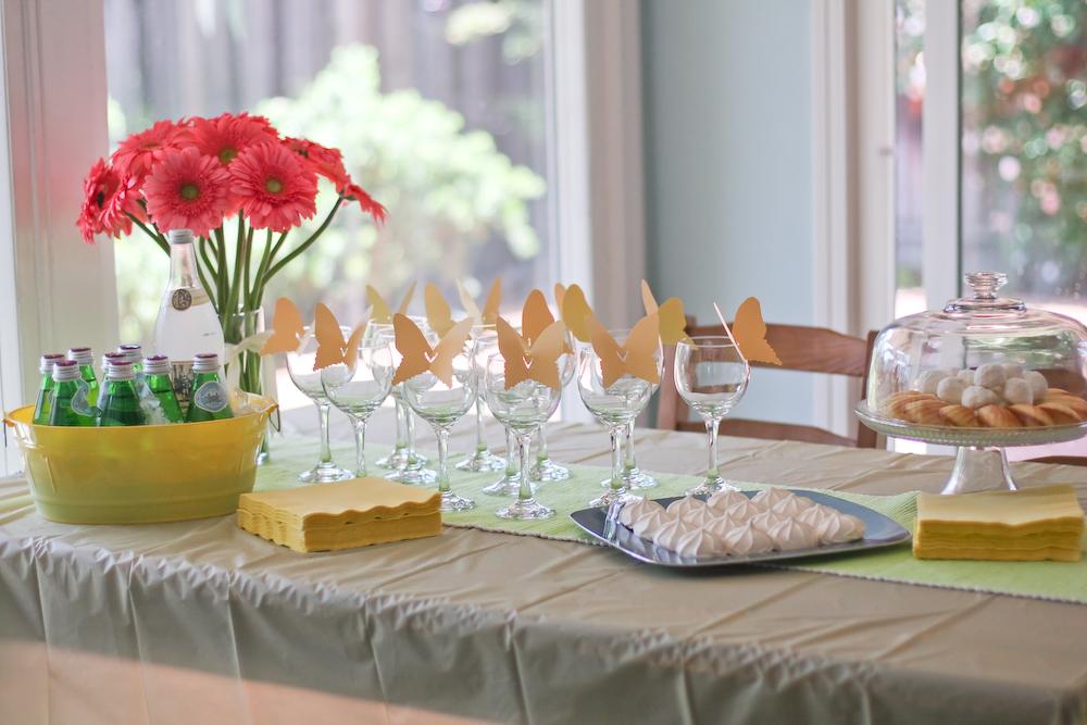 Butterfly cup rests at a Mothers Day Party
