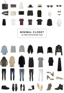 50 Item Wardrobe, a minimalists capsule wardrobe for an entire year.