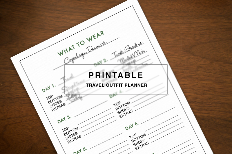 Free Printable Outfit Planner