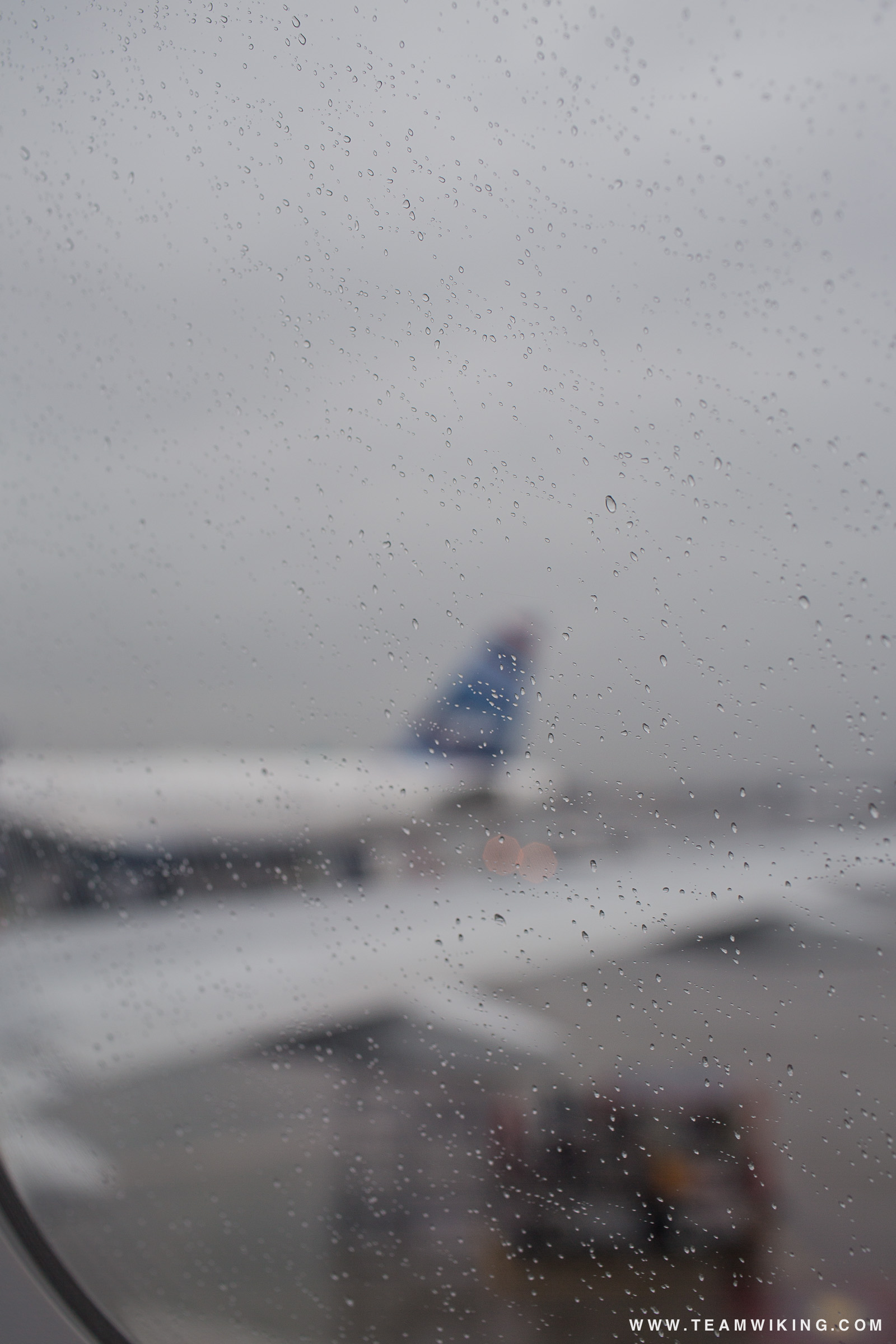 Rain on Airplane Window