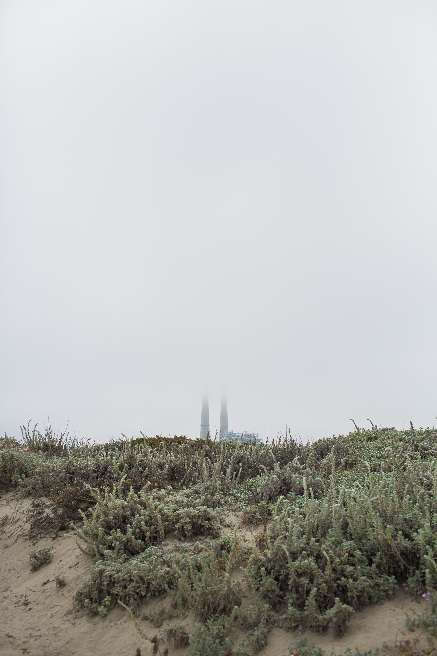 Fog at Moss Landing State Beach, in Moss Landing, California