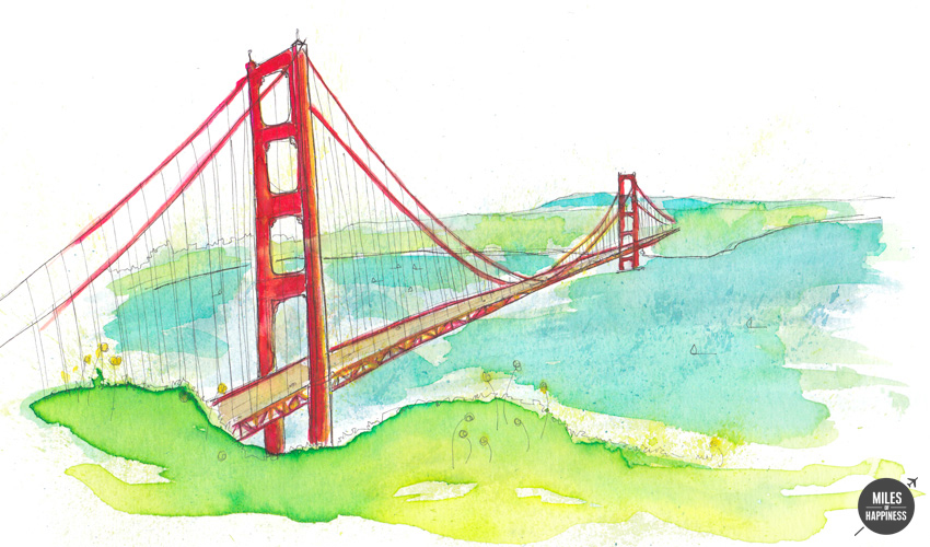The Golden Gate Bridge, San Francisco City Guide. Illustrated by Marie Pottiez.