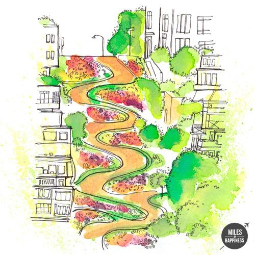 Lombard Street, San Francisco City Guide. Illustrated by Marie Pottiez.