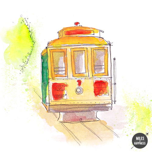 San Francisco Trolley, San Francisco City Guide. Illustrated by Marie Pottiez.