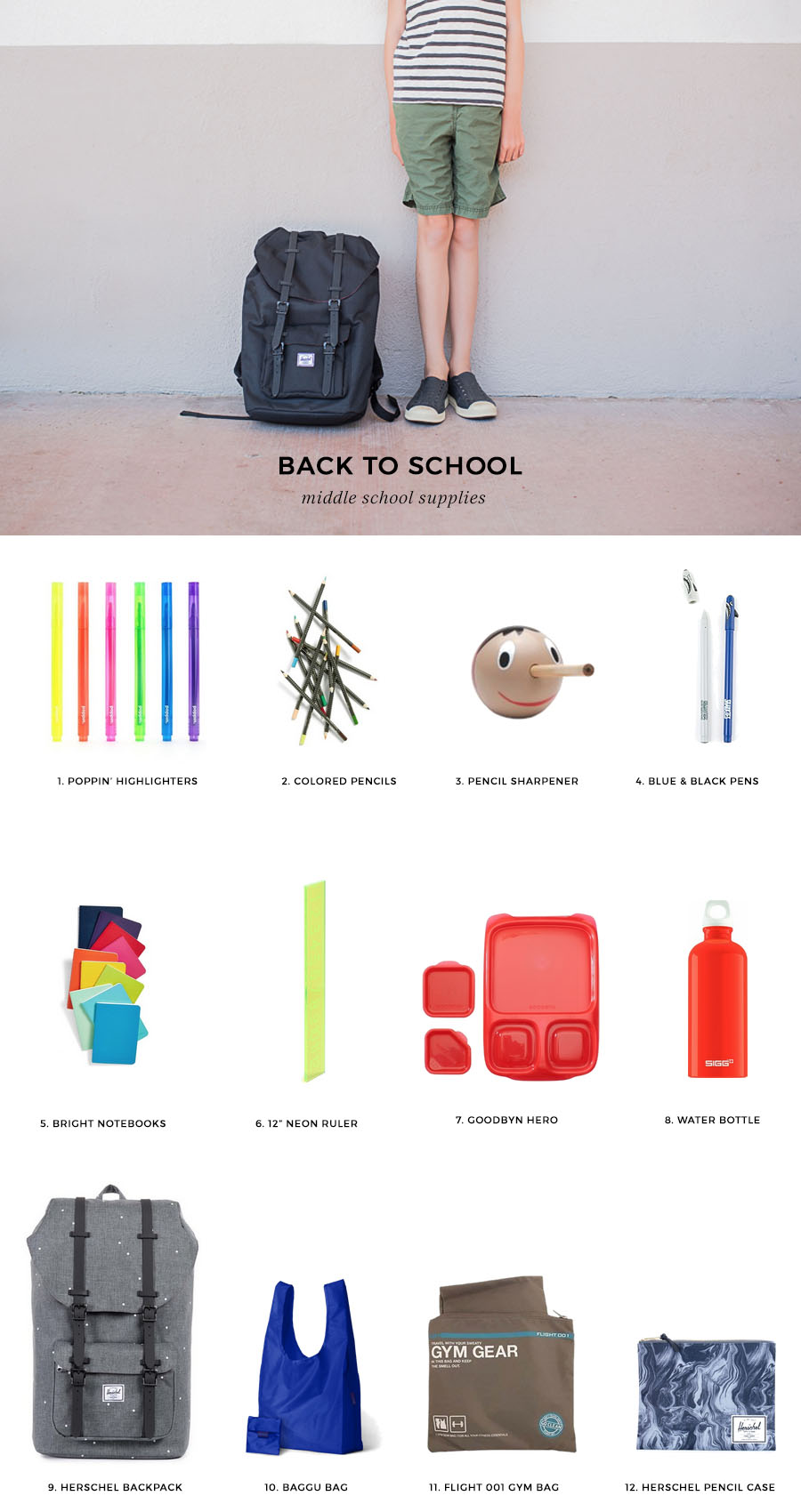 Back to School - Middle School Supplies
