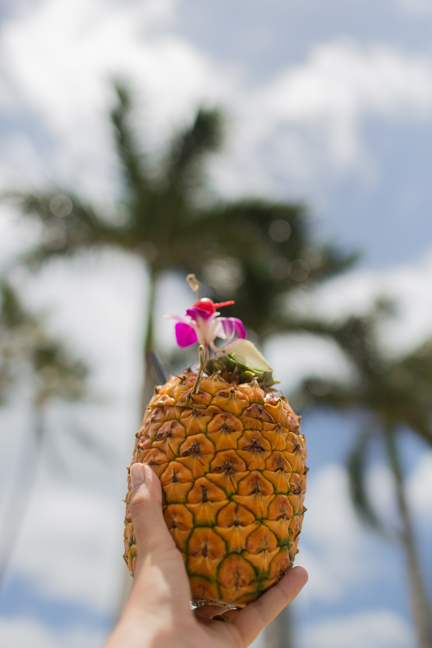 Mai Tai in a pineapple in Maui