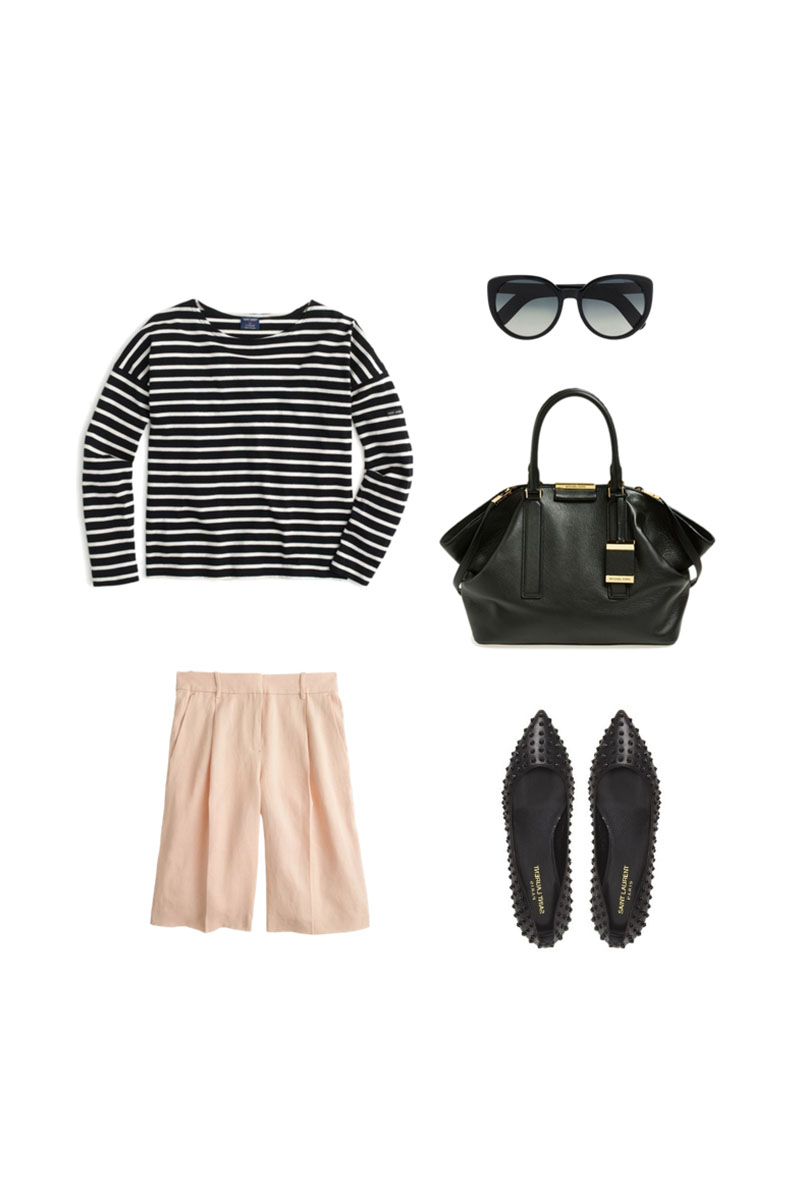 Shorts and striped outfit for Paris