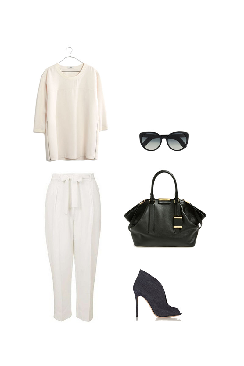 White fall outfit for Paris