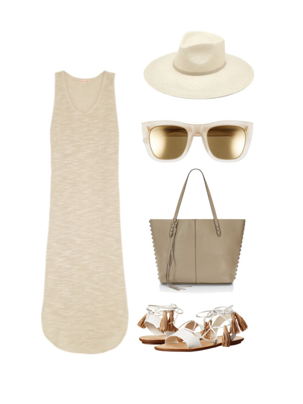 Tan maxi dress for Summer trip to Turks & Caicos. See full packing list at www.hejdoll.com