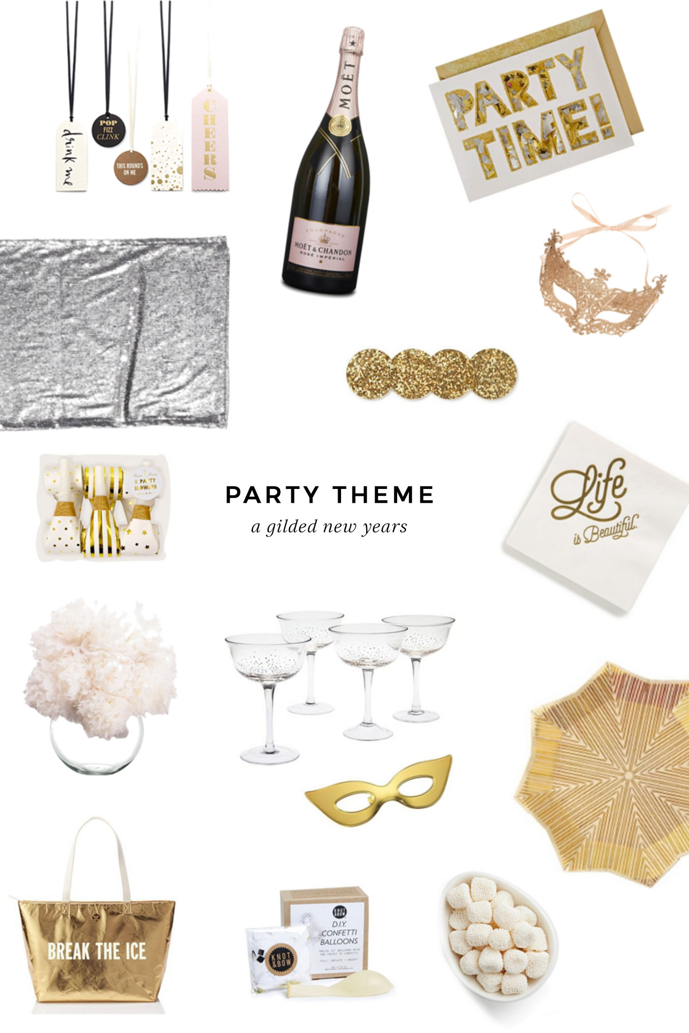 Gilded New Years Eve party inspiration.