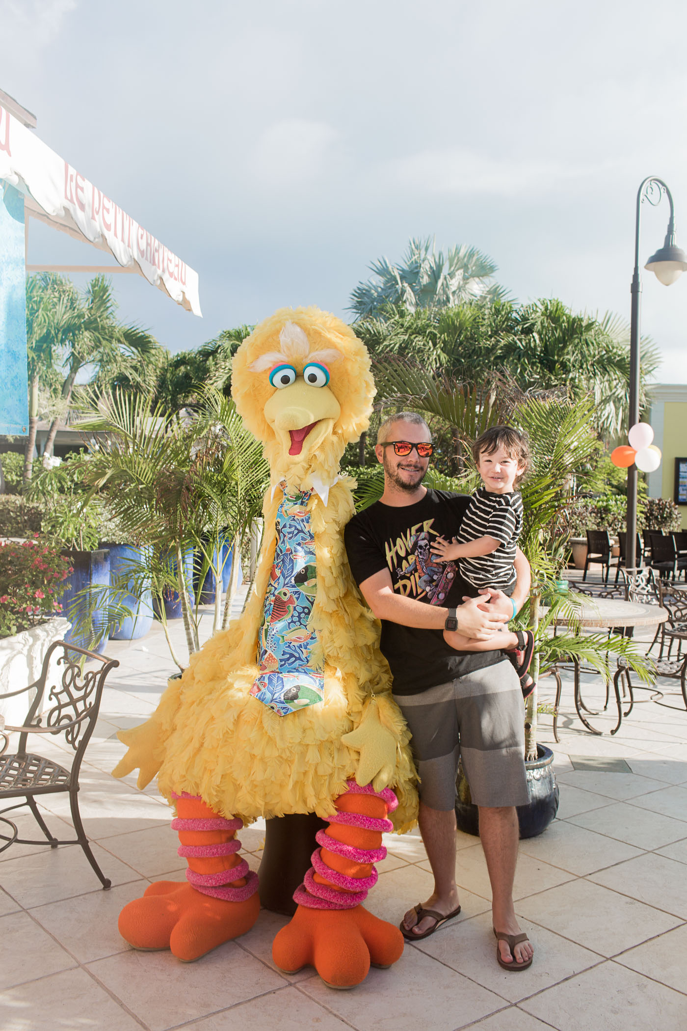 Big Bird from Sesame Street during the Character Breakfast at Beaches Resort Villages and Spa in Turks & Caicos