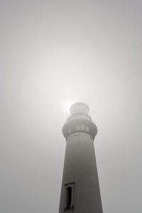 Pigeon Point Lighthouse in the fog. Just off of Highway 1 in California