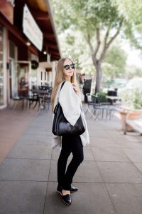 Casual outfit for Spring in Los Altos, California. Wearing Cuyana, Acne Studios, Céline, Emerson Fry
