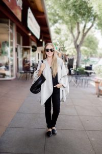 Casual outfit for Spring in Los Altos, California. Wearing Cuyana, Acne Studios, Céline, Emerson Fry