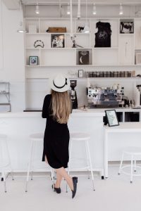 Casual Black Dress outfit at Trouble Coffee in Oakland, California