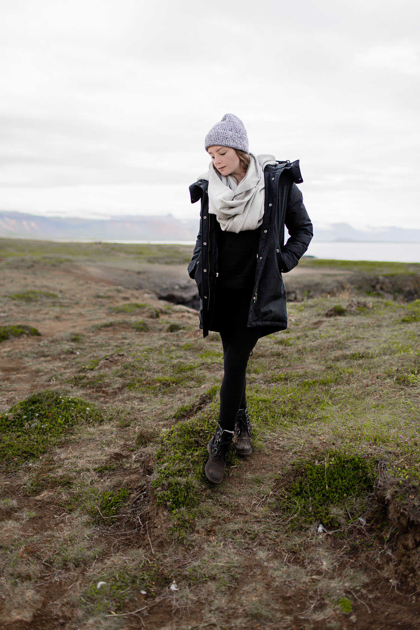 Layered outfit in Iceland during Summer