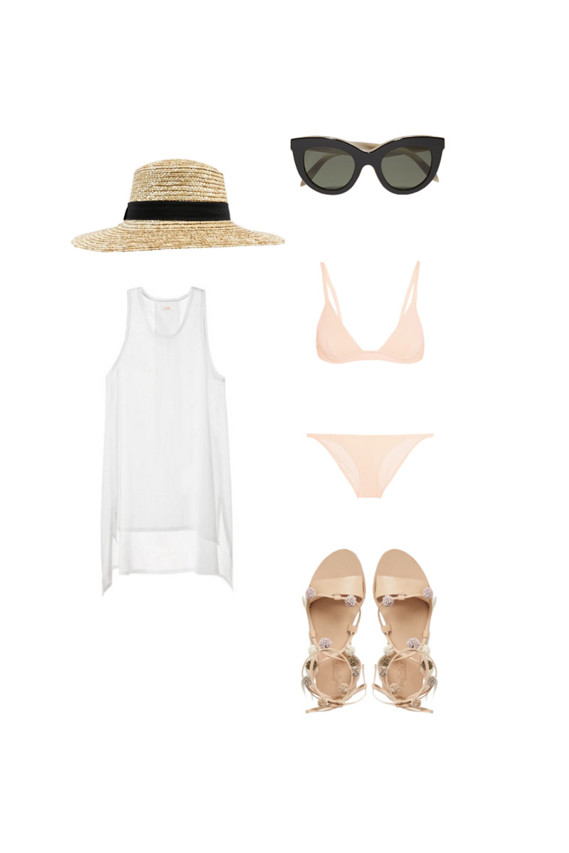 Beach outfit, part of a carry-on packing list for the Canary Islands.