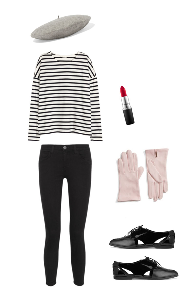 High fashion Halloween, Mime costume. Easy costumes you can dress up as using your current wardrobe.