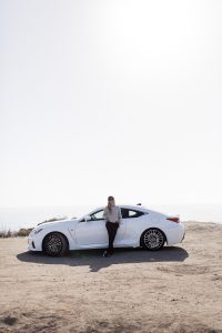 Lexus RC F, and the perfect road trip outfit.