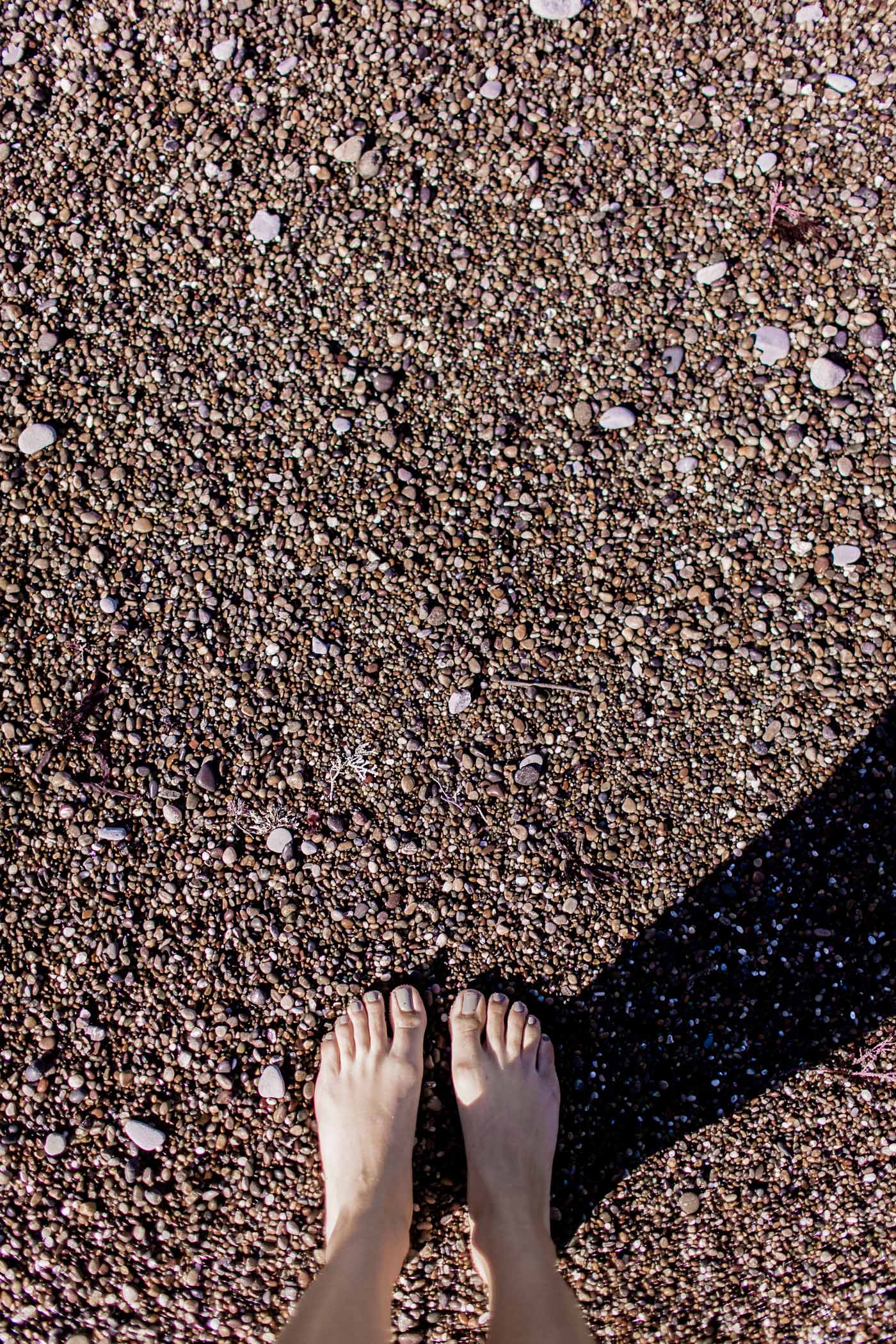 Bean Hollow Pebble Beach, a purple rock based beach near Pescadero, California.