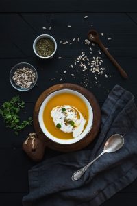 Pumpkin soup from a guide to a simple halloween