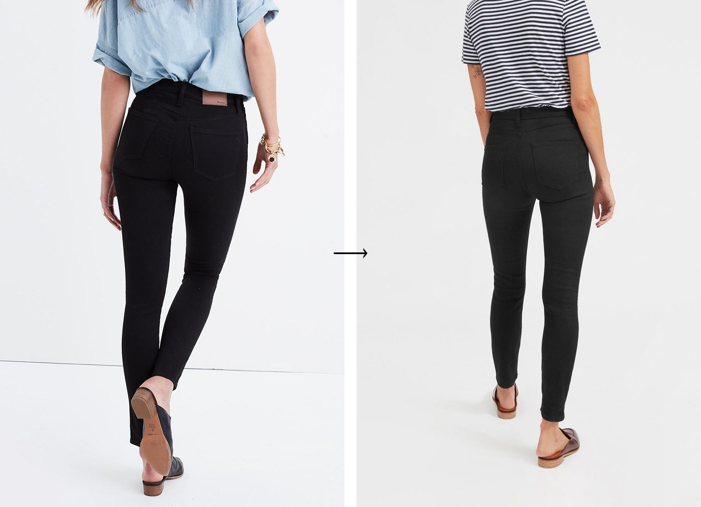 Feel Good Winter Wardrobe Swaps - Madewell 10" high-rise skinny jeans / Everlane High-Rise Skinny Jean