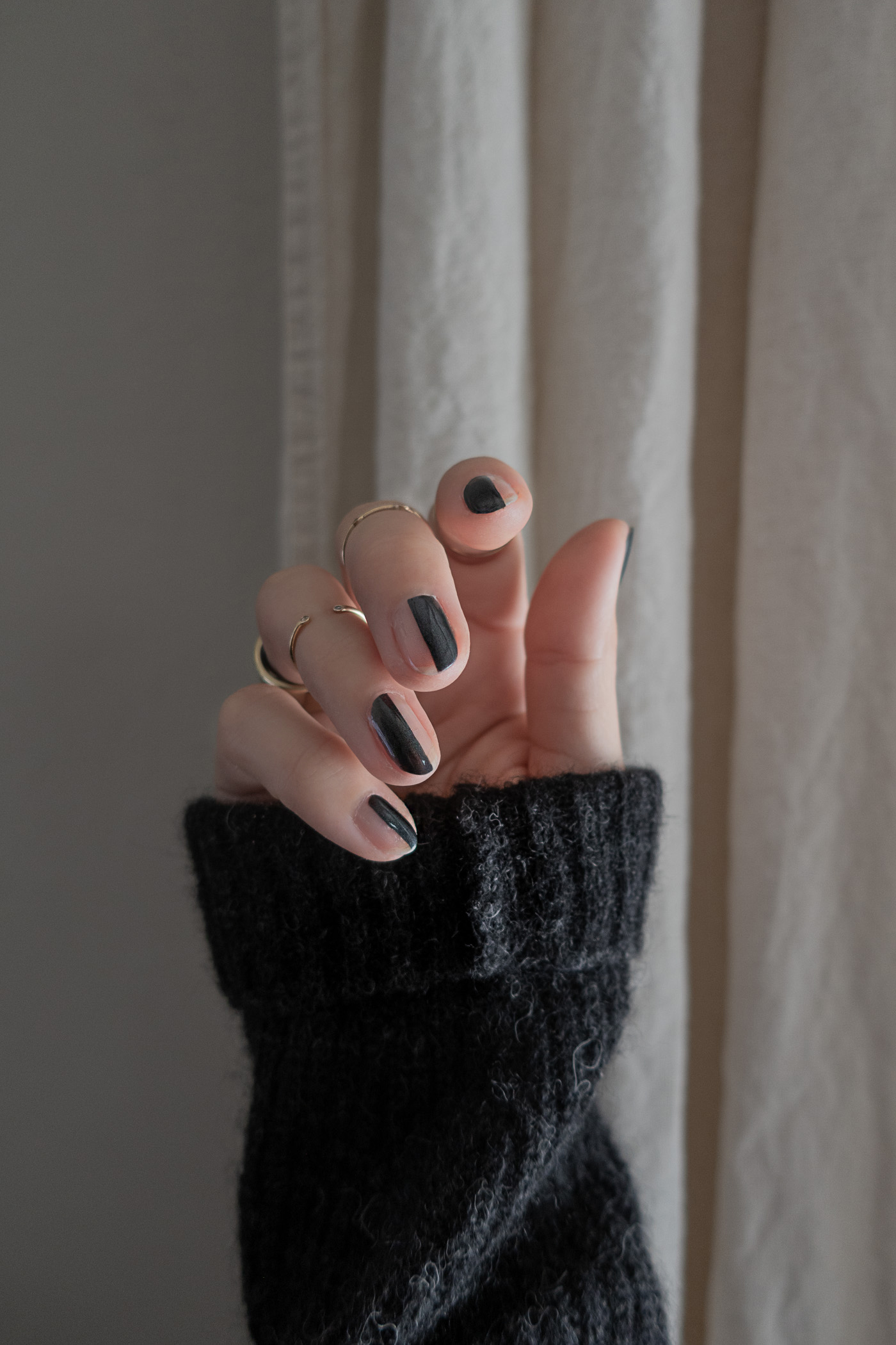 A Spooky-ish Fall Colorblock Manicure